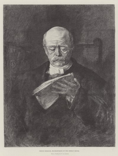 Prins Bismarck, före detta förbundskansler i det tyska riket (gravyr) av German School