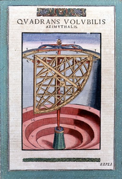 Den azimutala zodiakalkvadranten i "maskineriet för etablerad astronomi" av Tycho Brah (1546 - 1601), Wandsbeck av German School