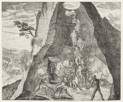 Hyggeligt billede af de toilere i Potosi-minerne, fra Gottfrieds 