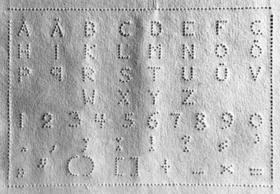 Rafigrafi, ny metod att skriva och läsa för blinda, 1837 av German School