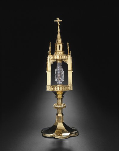 Relikvieskrin med Johannes döparens tand, metallarbete: 1375-1400 av German School