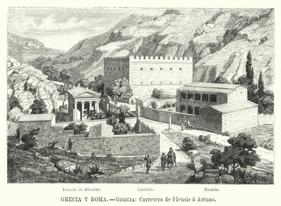 Vägen från Eleusis till Aten, Grekland (litho) av German School