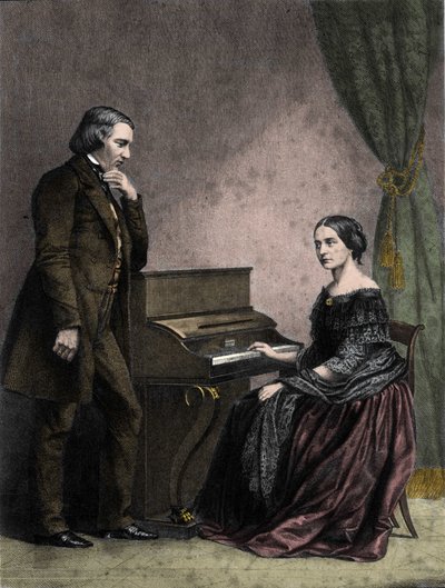 Robert och Clara Schumann, tyska musiker av German School