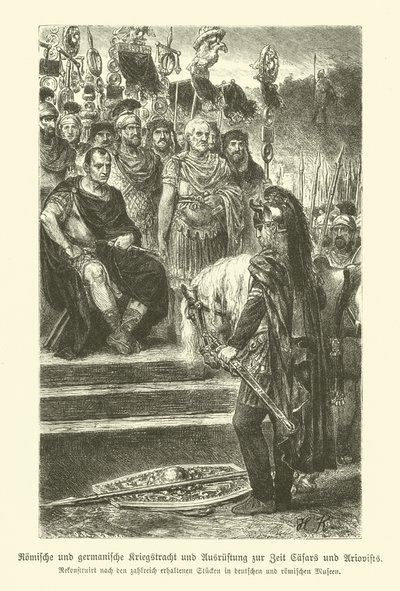 Romerska och germanska vapen och militärdräkt från Julius Caesars och Ariovistus tid av German School