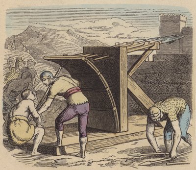Romersk ballista (färgad gravyr) av German School