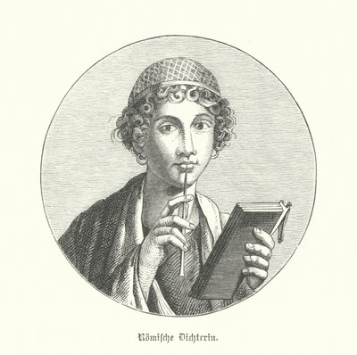 Romersk poetess (gravyr) av German School