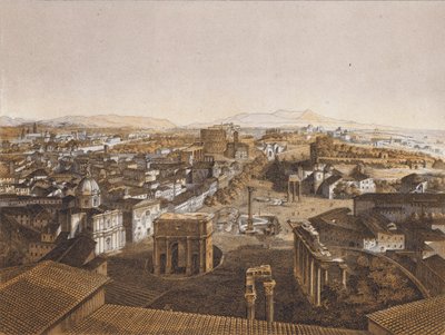 Rom från Capitolium (färglitografi) av German School