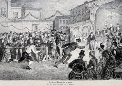 Roulette skate race i berlin 1878. av German School