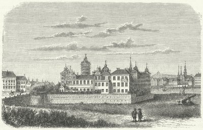 Kungliga slottet i Stockholm på 1600-talet (gravyr) av German School