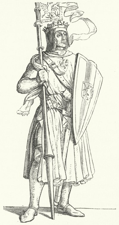 Rudolf av Habsburg, kung av Tyskland (gravyr) av German School