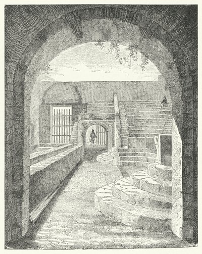 Ruinerna av den lilla teatern i Pompeji (gravyr) av German School