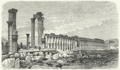 Ruinerna av staden Palmyra, Syrien (gravyr) av German School