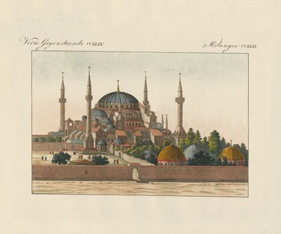 Saint-Sophia Cathedral in Constantinople (coloured engraving) av German School