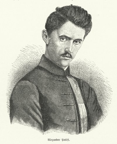 Vacker Petofi, ungersk poet (Litho) av German School