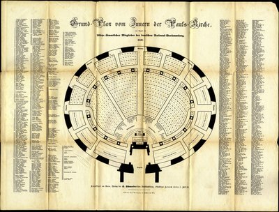 Sittplan för St. Pauls Church National Assembly, 1848 av German School