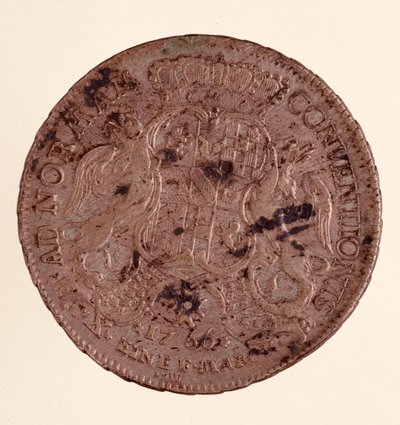 Silverthaler (taler) av Charles Frederick, storhertig av Baden (1728-1811) (Karl I av Baden) 1766 Diam. 3,9 cm Neapel, museo archeologico av German School