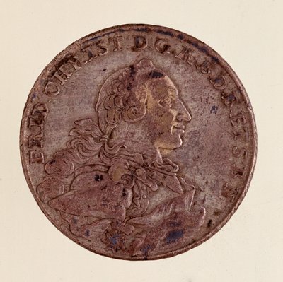 Silverthaler (taler) av Frederick Christian, markgreve av Brandenburg-Bayreuth (Frederic V Christian de Brandenburg-Bayreuth (Brandenburg Bayreuth) (1708-1769) 1766 Diam. 4 cm Neapel, museo archeologico av German School