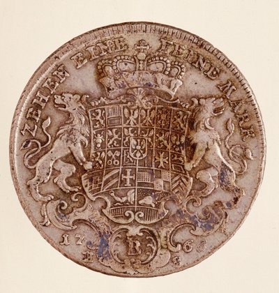 Silverthaler (taler) av Frederick Christian, markgreve av Brandenburg-Bayreuth (Frederic V Christian de Brandenburg-Bayreuth (Brandenburg Bayreuth) (1708-1769) 1766 Diam. 4 cm Neapel, museo archeologico av German School