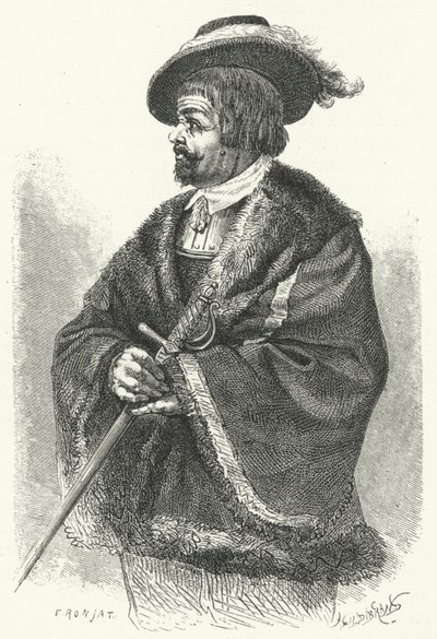 Sir Thomas, Lord Fairfax, överbefälhavare för den parlamentariska armén i engelska inbördeskriget (gravyr) av German School