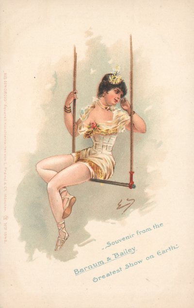 Souvenir från Barnum & Bailey Greatest Show on Earth (färg litho) av German School