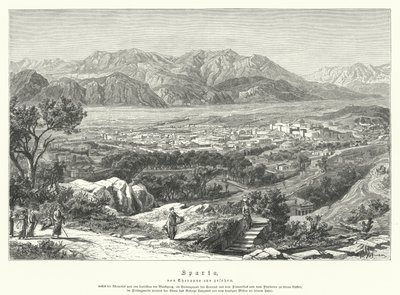 Sparta, antikens Grekland (gravyr) av German School