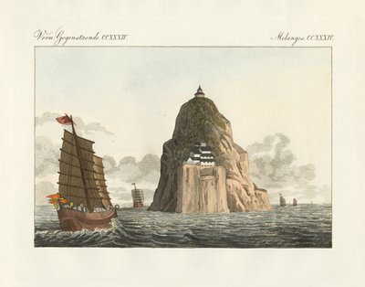 Konstig monadnock (färgad gravyr) av German School