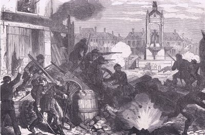 Gatustrider vid Chateaudun, Cassells historia om kriget mellan Frankrike och Tyskland publicerad av Cassell and Company Limited, ca 1890 (litho) av German School