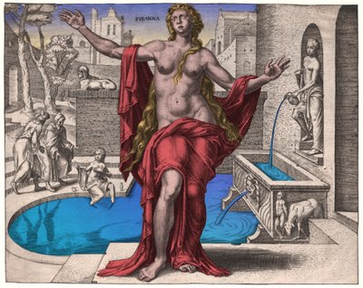 Suzanne i badet. (gravyr av German School