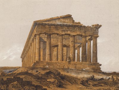 Hefaistos tempel, Aten, Grekland (färglitografi) av German School