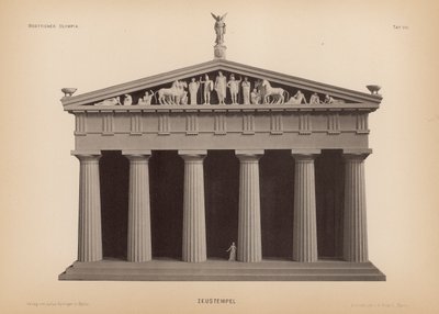 Zeus tempel, Olympia, Grekland (litho) av German School