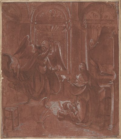 Bebådelsen, ca 1520 (penna och bläck) av German School