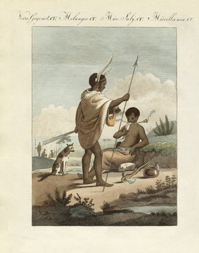 Bechuans (färgad gravyr) av German School