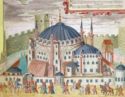Kyrkan Saint Sophia förvandlad till en moské (wc på papper) av German School