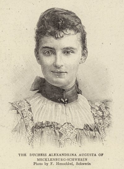 Hertiginnan Alexandrina Augusta av Mecklenburg-Schwerin av German School