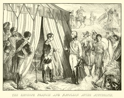 Kejsar Franciskus och Napoleon efter Austerlitz av German School