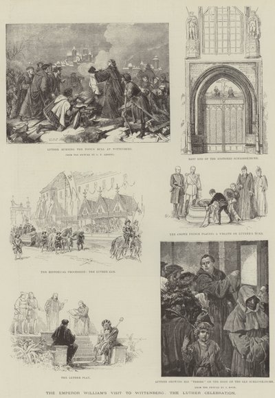 Kejsar Vilhelms besök i Wittenberg, Lutherfirandet (gravyr) av German School
