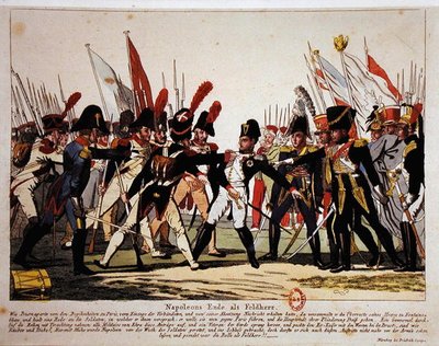 The End of Napoleon (1769-1821) som general 1815 (färg litho) av German School