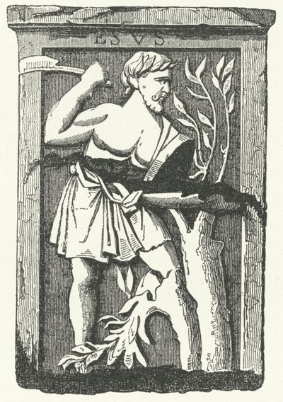Den galliska guden Esus (gravyr) av German School