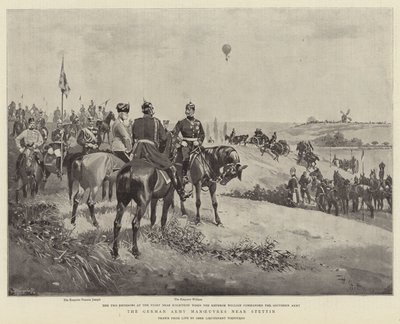 Den tyska armén manövrar nära Stettin (litho) av German School