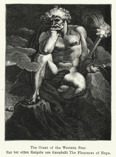 The Giant of the Western Star, illustration från den första upplagan av den skotska poeten Thomas Campbells The Pleasures of Hope av German School