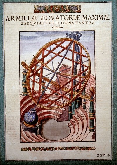The Great Equatorial Armil i "Astronomy" av Tycho Brahe (1546 – ​​1601), Wandsbeck av German School