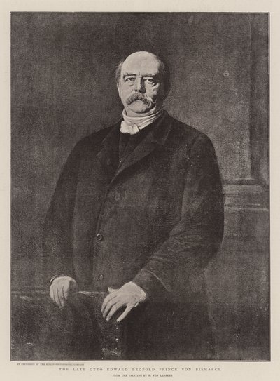 Den framlidne Otto Edward Leopold Prins von Bismarck (litho) av German School
