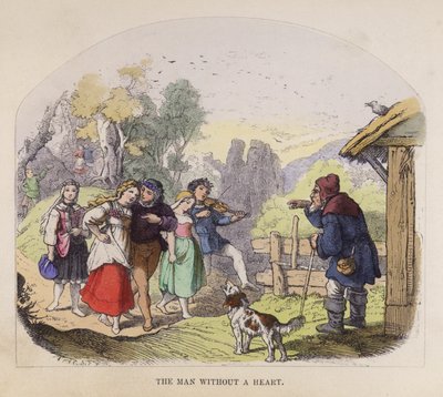 Mannen utan hjärta (färg litho) av German School