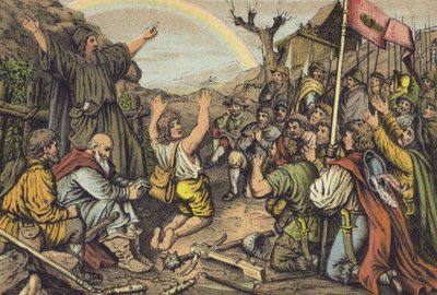 Böndernas revolt (chromolitho) av German School