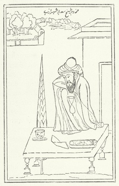 Den persiske poeten Saadi (gravyr) av German School