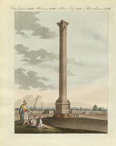 Pompeianska kolonnen (färgad gravyr) av German School