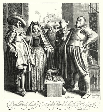 Kvackaren, eller Charlatan (gravyr) av German School