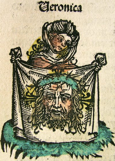 The Veil of Veronica, publicerad i Nuremberg Chronicle, 1493 av German School