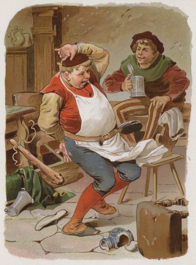 Önskebordet, Guld-rövet och knölen i säcken (chromolitho) av German School
