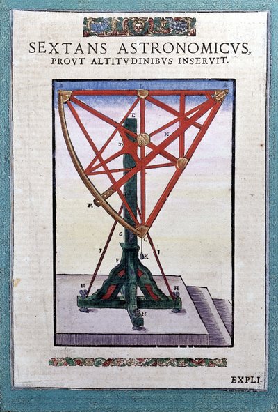Den astronomiska sextanten i "Astronomin instiftad" av Tycho Brahe (1546 - 1601), Wandsbeck av German School